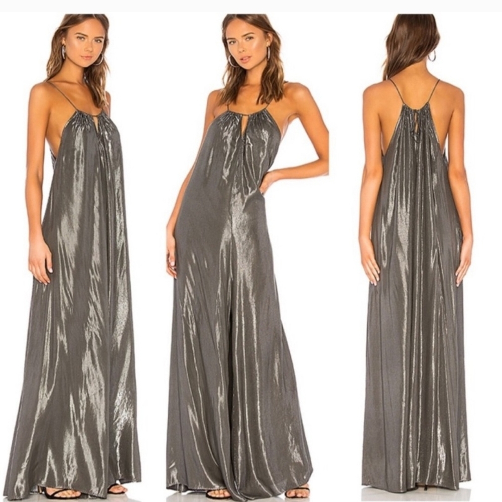 Elegant Silver Evening Gown